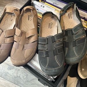 Clarks women’s Loafers in Tan and Dark Gray price for both